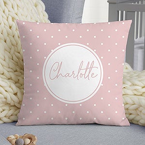 Simple & Sweet Personalized Baby Girl 14-inch Velvet Throw Pillow
