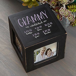 Mom Established Personalized Photo Cube - Black