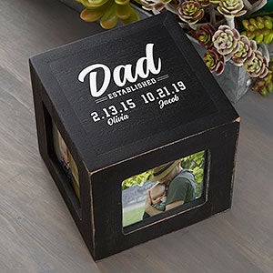 Established Personalized Photo Cube - Black