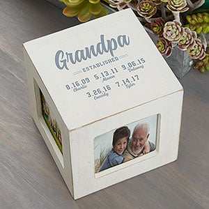 Established Personalized Photo Cube - White