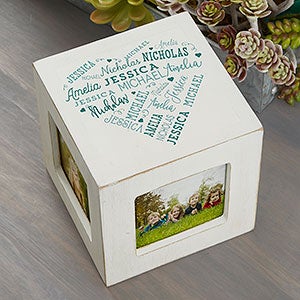 Close To Her Heart Personalized Photo Cube - White