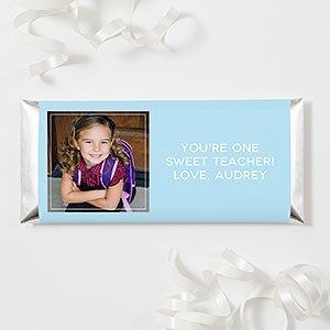 One Sweet Teacher Personalized Photo Candy Bar Wrappers - Set of 12
