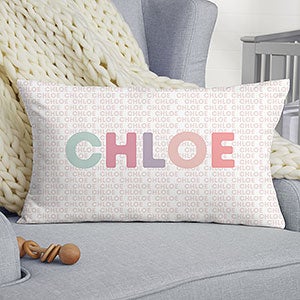 Delicate Name Personalized Lumbar Velvet Throw Pillow