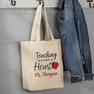 Inspiring Teacher Personalized Canvas Tote Bag - 14x10