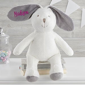 Embroidered 16-inch Plush Bunny - White