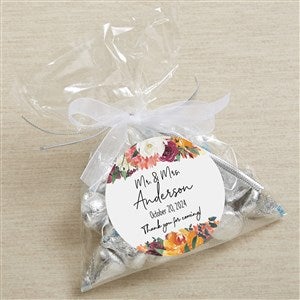 Blush Colorful Floral Personalized Wedding Favor Stickers