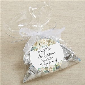 Neutral Colorful Floral Personalized Wedding Favor Stickers