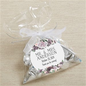 Plum Colorful Floral Personalized Wedding Favor Stickers