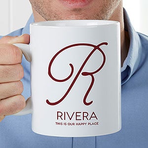 Initial Accent Personalized 30 oz Oversized Coffee Mug