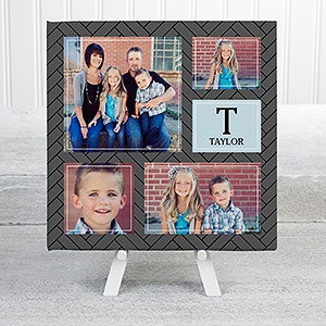 Custom Pattern Square 4 Photo Collage Canvas Print - 8x8
