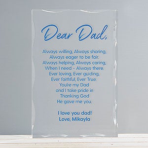 Dear Dad Personalized Printed Keepsake - #26400