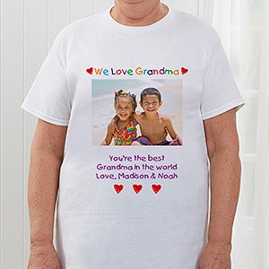Personalized Photo T-Shirts For Her - Loving Her Design - Adult Large - Red