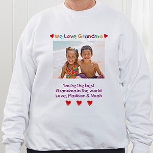 Personalized Photo Sweatshirt For Her - Loving Her Design - Adult XX-Large - White