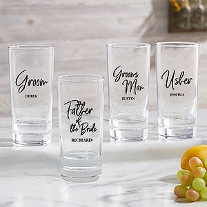 Classic Elegance Wedding Party Personalized Tall Drinking Glass