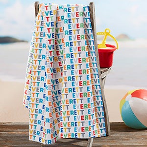 Vibrant Name for Him Personalized 35x72 Beach Towel
