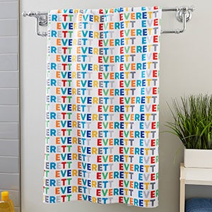 Vibrant Name for Him Personalized 30x60 Bath Towel