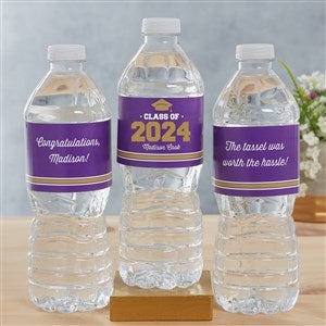 Class Of Personalized Graduation Water Bottle Labels - 24 labels