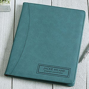 Block Name Personalized Full Pad Portfolio - Teal