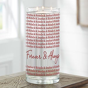 Couples Repeating Names Personalized Glass Flower Vase