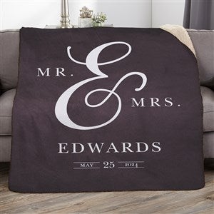 Moody Chic Personalized Wedding 50x60 Sherpa Blanket