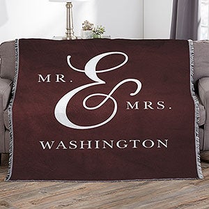 Moody Chic Personalized Wedding 56x60 Woven Throw