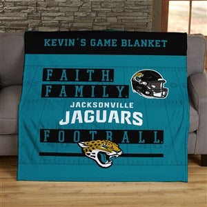 NFL Faith & Family Jacksonville Jaguars Personalized 50x60 Plush Fleece Blanket