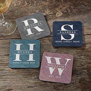 Lavish Last Name Personalized Coasters
