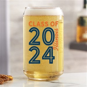 Graduating Class Of Personalized 16 oz Beer Can Glass