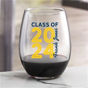 Graduating Class Of Personalized 21 oz Stemless Wine Glass