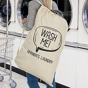 Wash Me Quote Bubble Personalized Laundry Bag