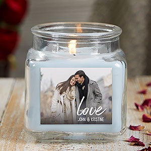 Love Photo Personalized 10 oz Crystal Waters Candle Jar