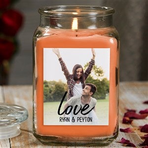 Love Photo Personalized 18 oz Walnut Coffee Cake Candle Jar