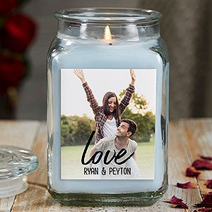 Love Photo Personalized 18 oz Crystal Waters Candle Jar