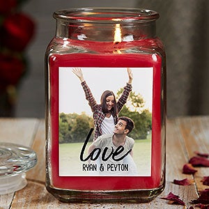 Love Photo Personalized 18 oz Cinnamon Spice Candle Jar