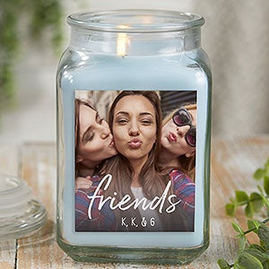 Friends Photo Personalized 18 oz Crystal Waters Candle Jar