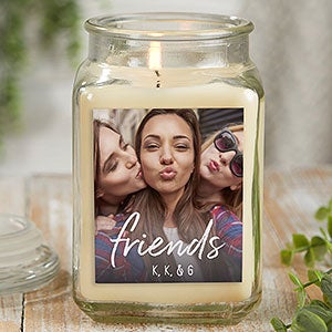 Friends Photo Personalized 18 oz Vanilla Bean Candle Jar