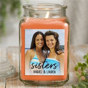 Sisters Photo Personalized 18 oz Walnut Coffee Cake Candle Jar