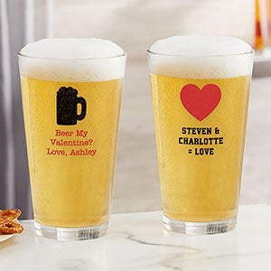 Choose Your Icon Personalized Valentine's Day 16oz Pint Glass