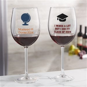 Choose Your Icon Personalized Graduation Red Wine Glass