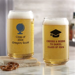 Choose Your Icon Personalized Graduation 16oz Beer Can Glass