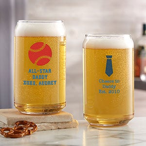 Choose Your Icon Personalized For Him 16oz Beer Can Glass