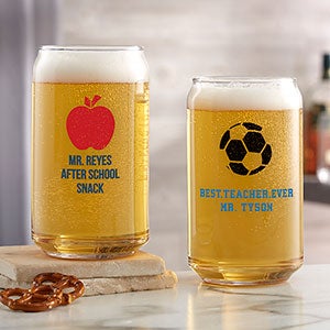 Choose Your Icon Personalized Teacher 16oz Beer Can Glass