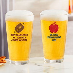 Choose Your Icon Personalized Teacher 16oz Pint Glass