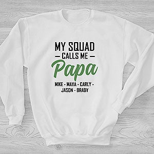 My Squad Calls Me Grandpa Personalized Hanes Crewneck Sweatshirt