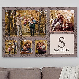 Custom Pattern Horizontal 5 Photo Collage Canvas Print - 32x48