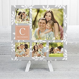 Custom Pattern Square 5 Photo Collage Canvas Print - 8x8