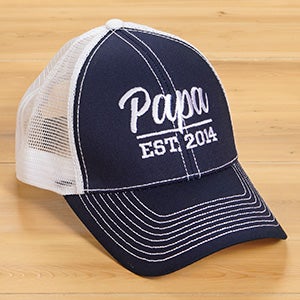 Established Dad Embroidered Navy & White Baseball Cap