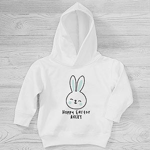 Easter Bunny Icon Personalized Toddler Hooded Sweatshirt