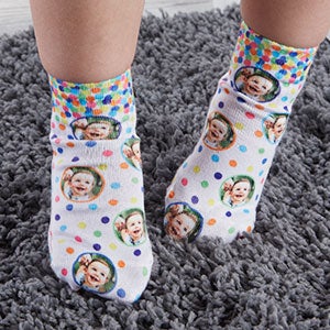 Birthday Confetti Personalized Toddler Boy Photo Socks