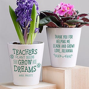 Growing Dreams Personalized Mini Flower Pot Teacher Gift - 26697